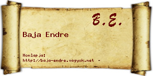 Baja Endre névjegykártya